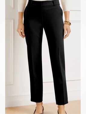 Talbots Hampshire black ankle pants women’s 8 petite stretch, mid rise, career